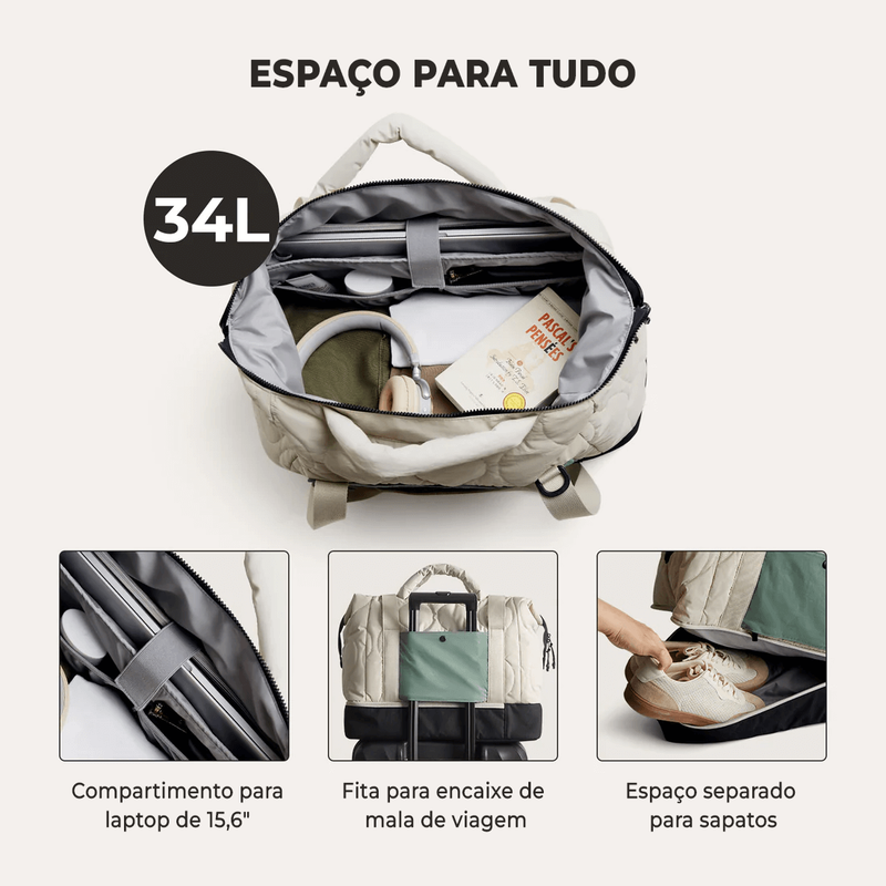Bolsa de Viagem Clarity 34L com Compartimento para Calçados